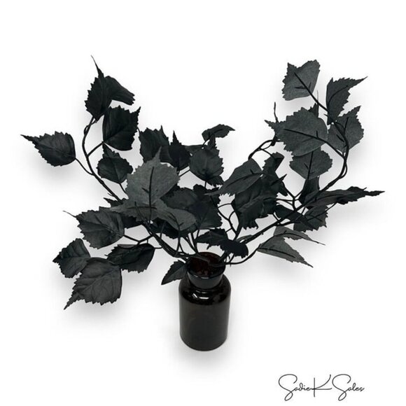 Threshold Black Leaves Arrangement Artificial Plant Glass Jar Halloween - Target - Picture 6 of 6